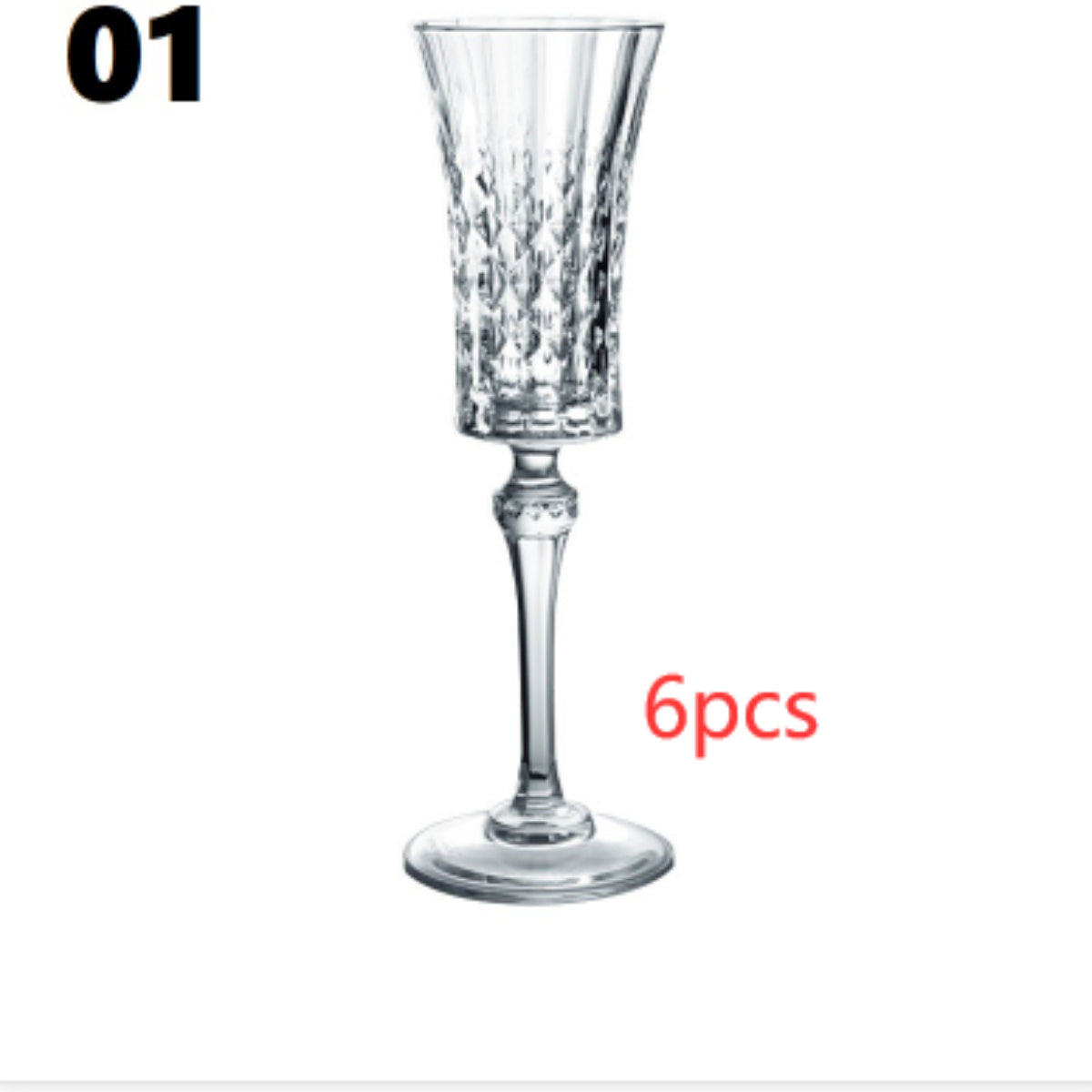 Crystal Champagne Engraved Red Goblet Wine Glass