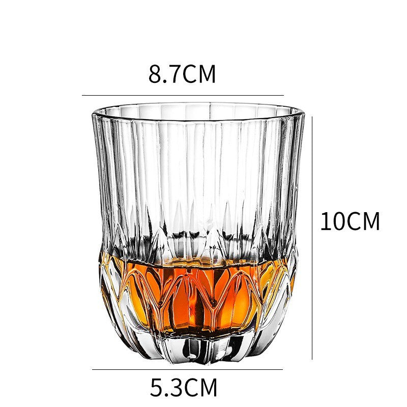 Whiskey Glass Wine Glass Foreign Wine Glass Crystal Glass Octagonal Glass Thickened Bar Glass Set Beer Glass