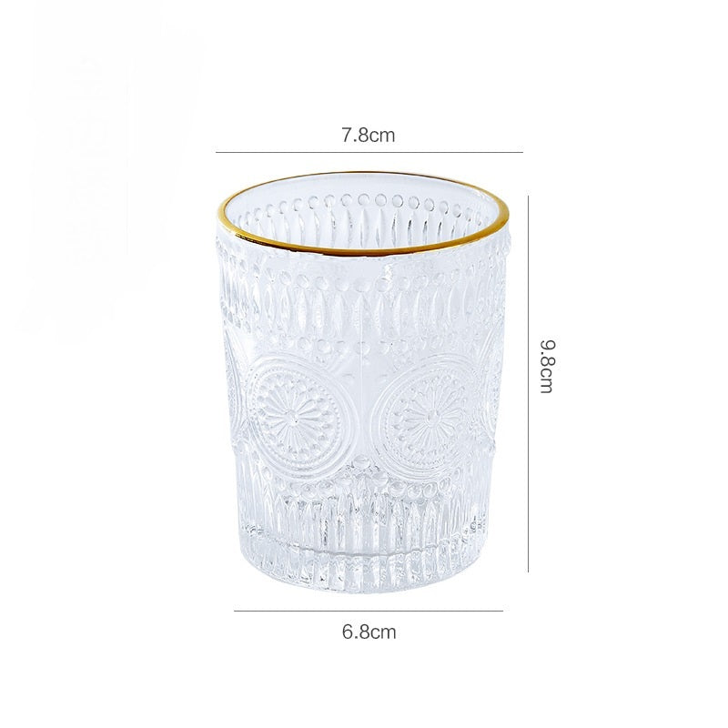 Glass Water Cup Bohemia Phnom Penh Sun Cup Embossed Cup