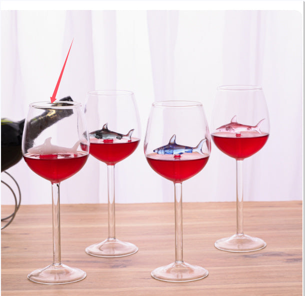 Creative Transparent Glass Funny Shark Red Wine Glass
