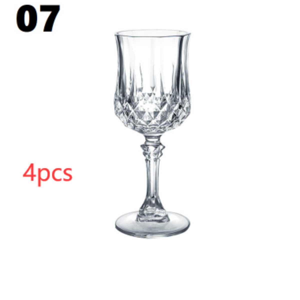 Crystal Champagne Engraved Red Goblet Wine Glass