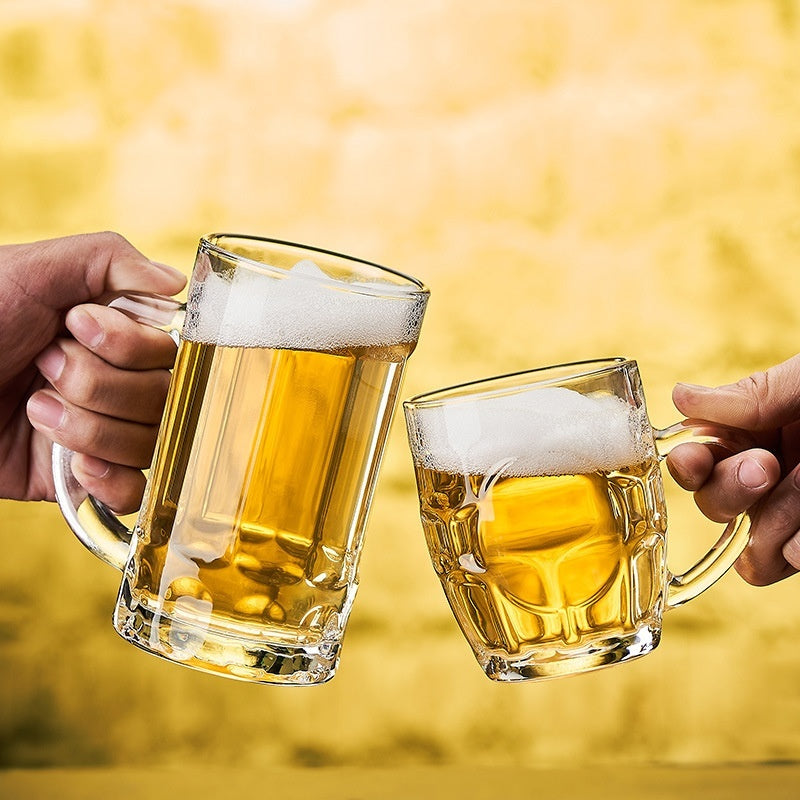 Simple Glass With Handle Household Large-capacity Tea Cup Beer Mug Bar Only Beer Steins Printable