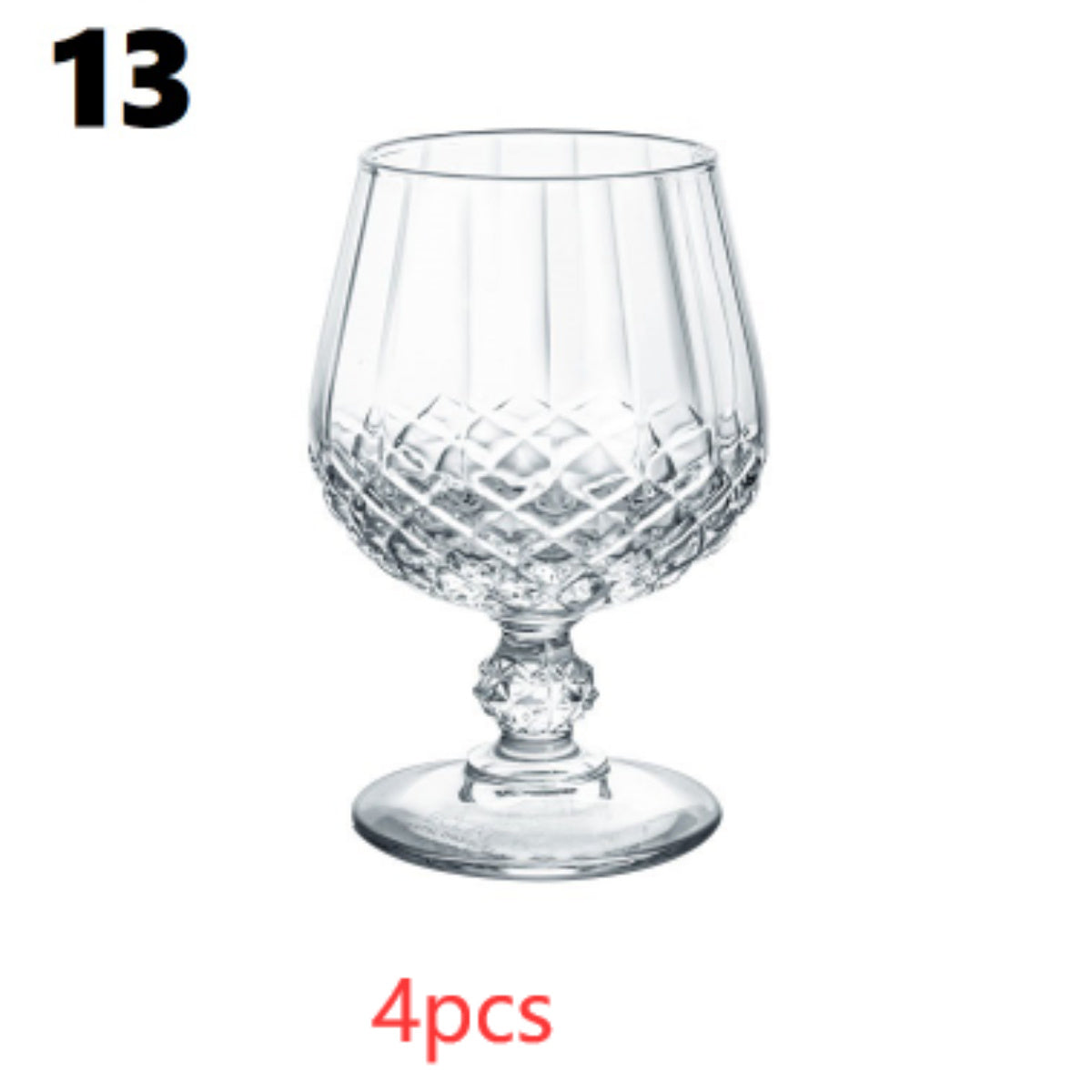 Crystal Champagne Engraved Red Goblet Wine Glass