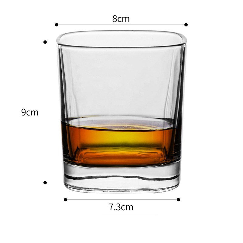 Whiskey Glass Wine Glass Foreign Wine Glass Crystal Glass Octagonal Glass Thickened Bar Glass Set Beer Glass
