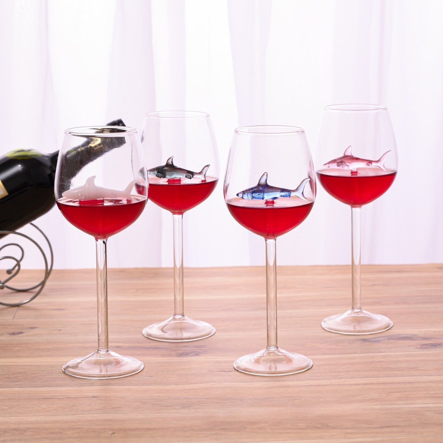 Creative Transparent Glass Funny Shark Red Wine Glass