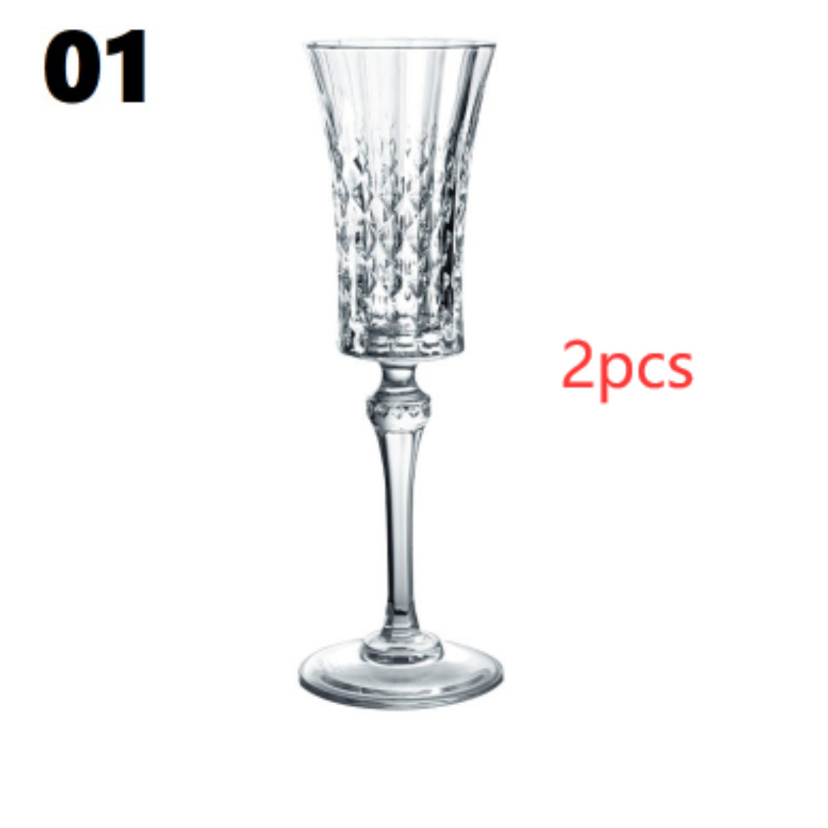 Crystal Champagne Engraved Red Goblet Wine Glass