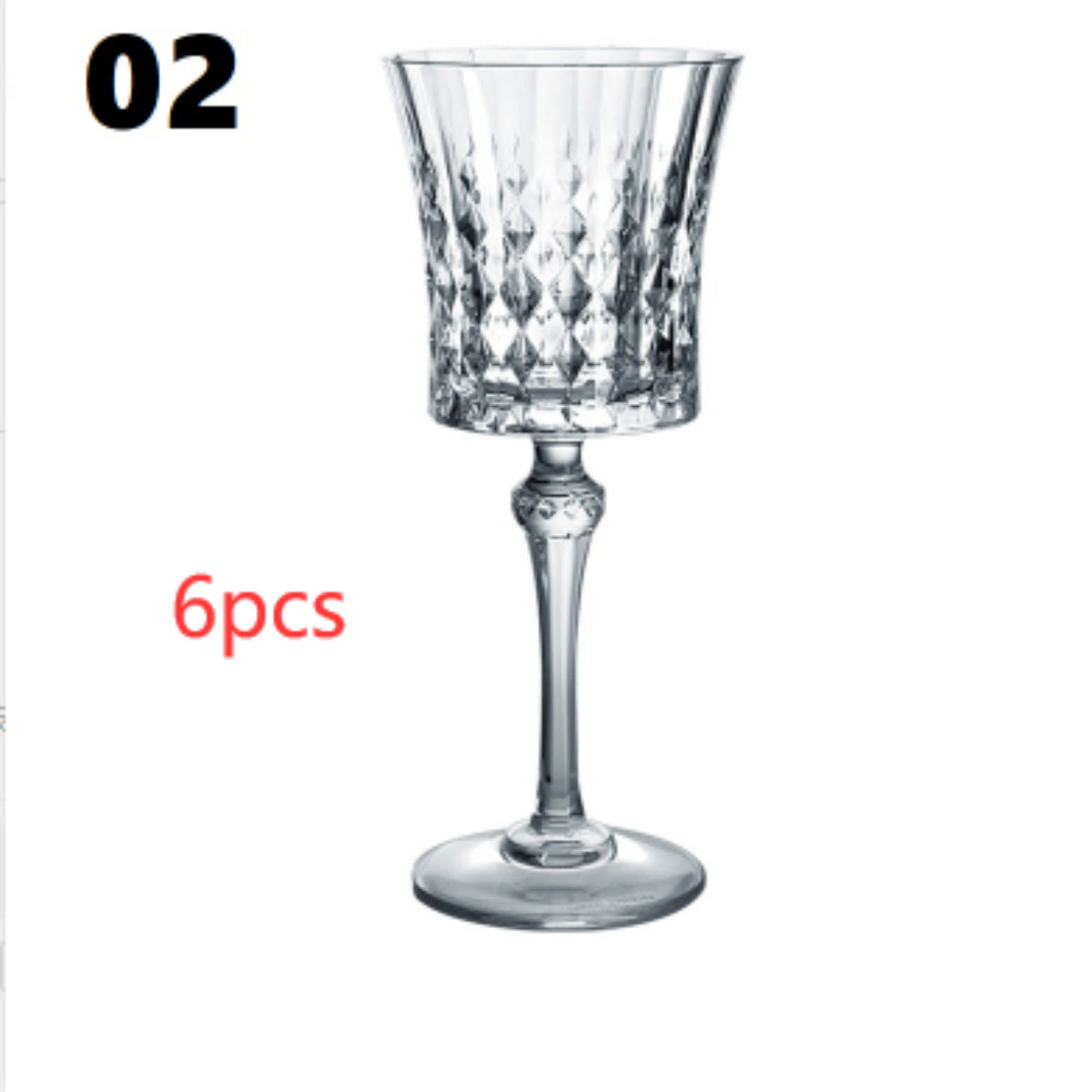 Crystal Champagne Engraved Red Goblet Wine Glass