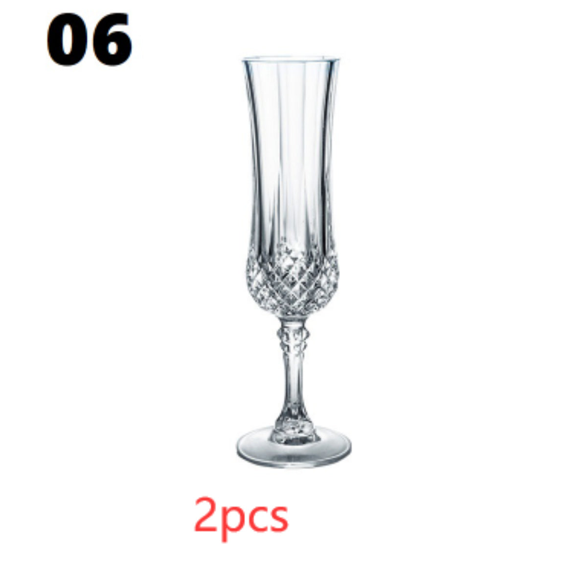 Crystal Champagne Engraved Red Goblet Wine Glass