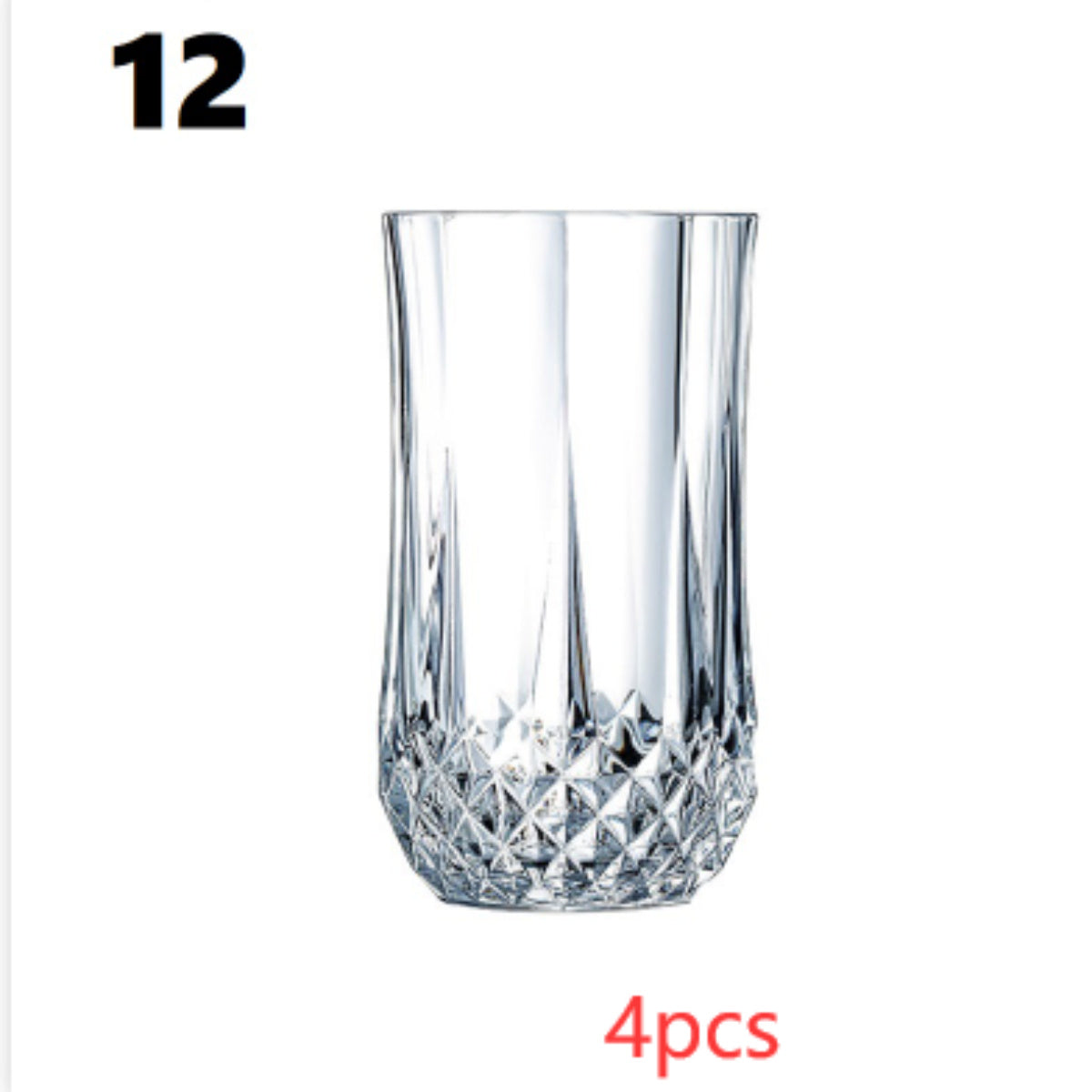 Crystal Champagne Engraved Red Goblet Wine Glass