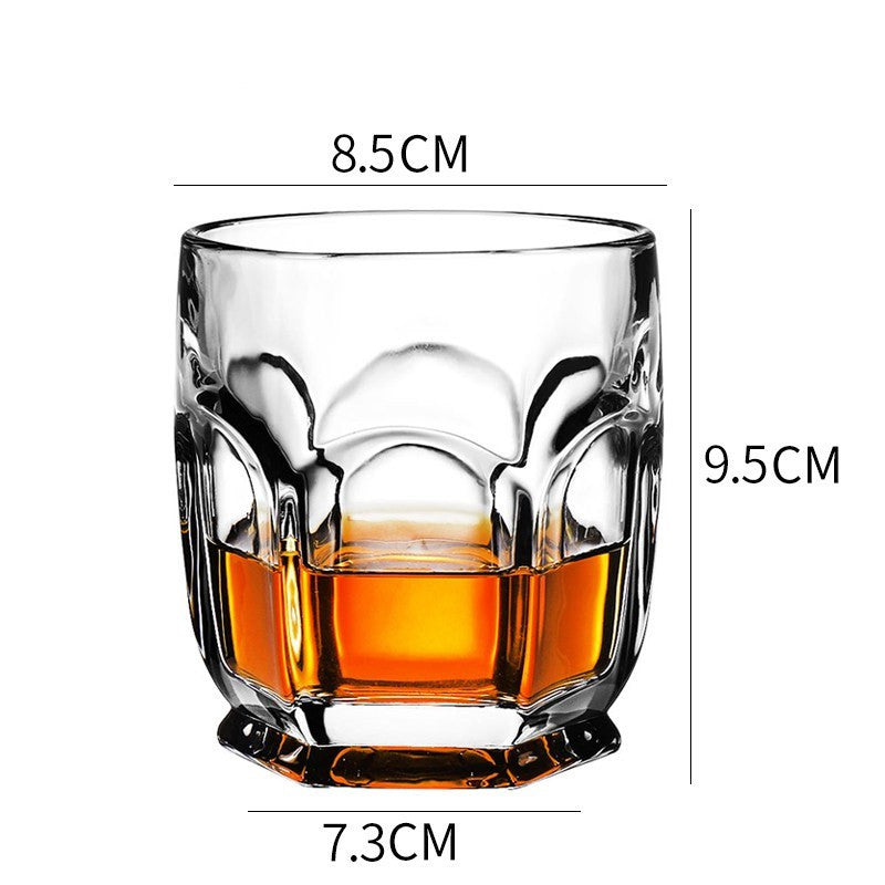 Whiskey Glass Wine Glass Foreign Wine Glass Crystal Glass Octagonal Glass Thickened Bar Glass Set Beer Glass