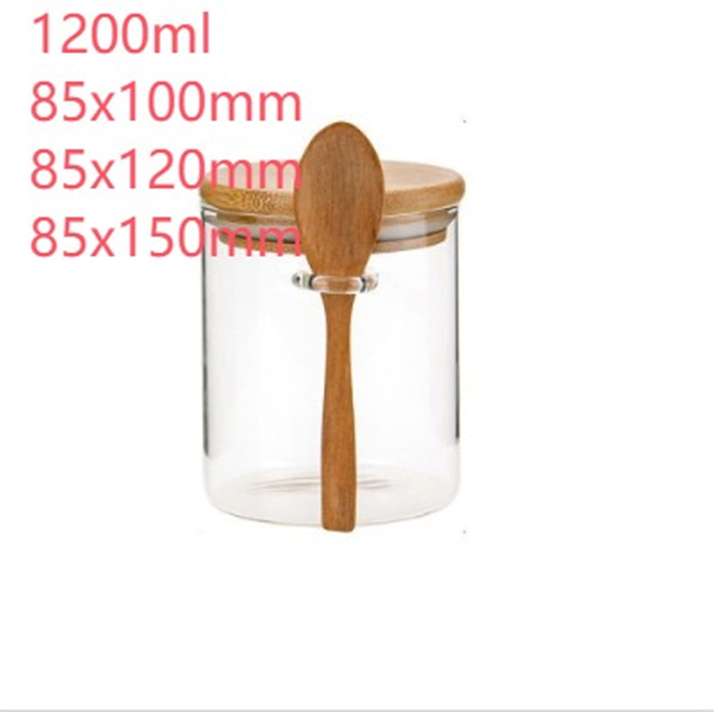 Round Jar With Small Spoon Kitchen Grain Storage Jar
