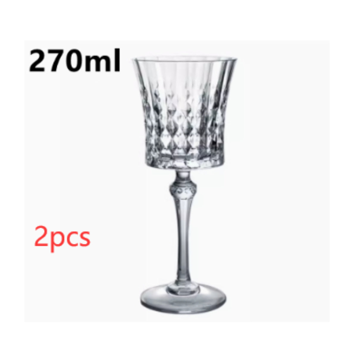 Crystal Champagne Engraved Red Goblet Wine Glass