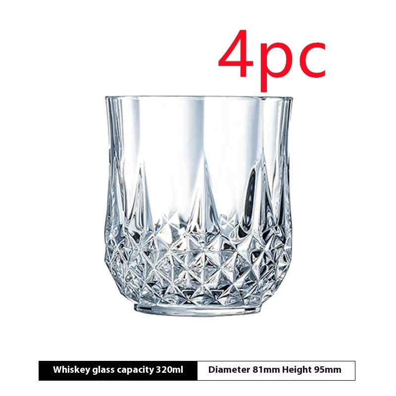 Crystal Champagne Engraved Red Goblet Wine Glass