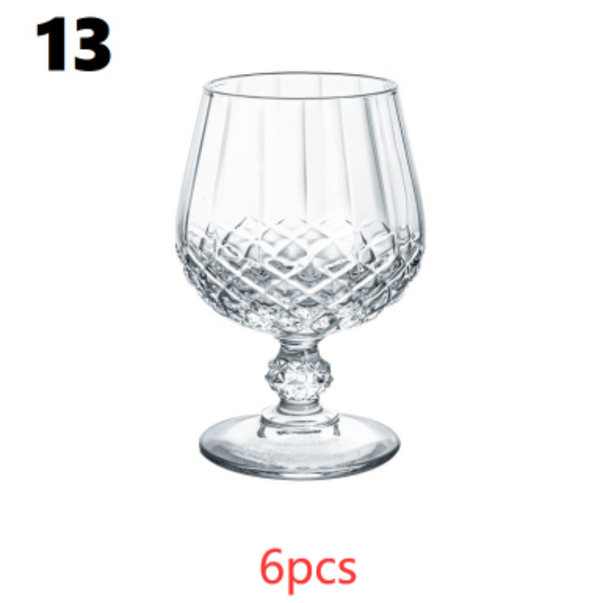 Crystal Champagne Engraved Red Goblet Wine Glass
