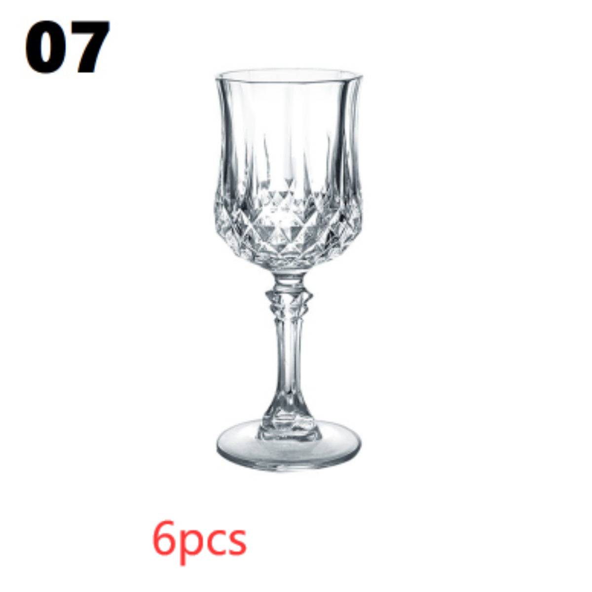 Crystal Champagne Engraved Red Goblet Wine Glass