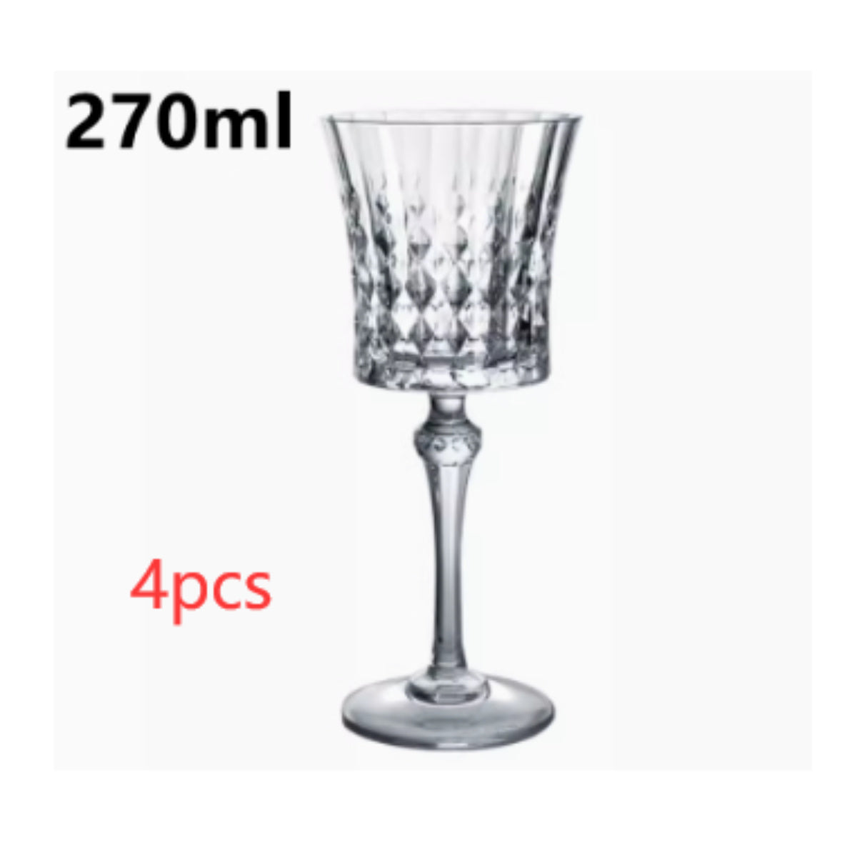 Crystal Champagne Engraved Red Goblet Wine Glass