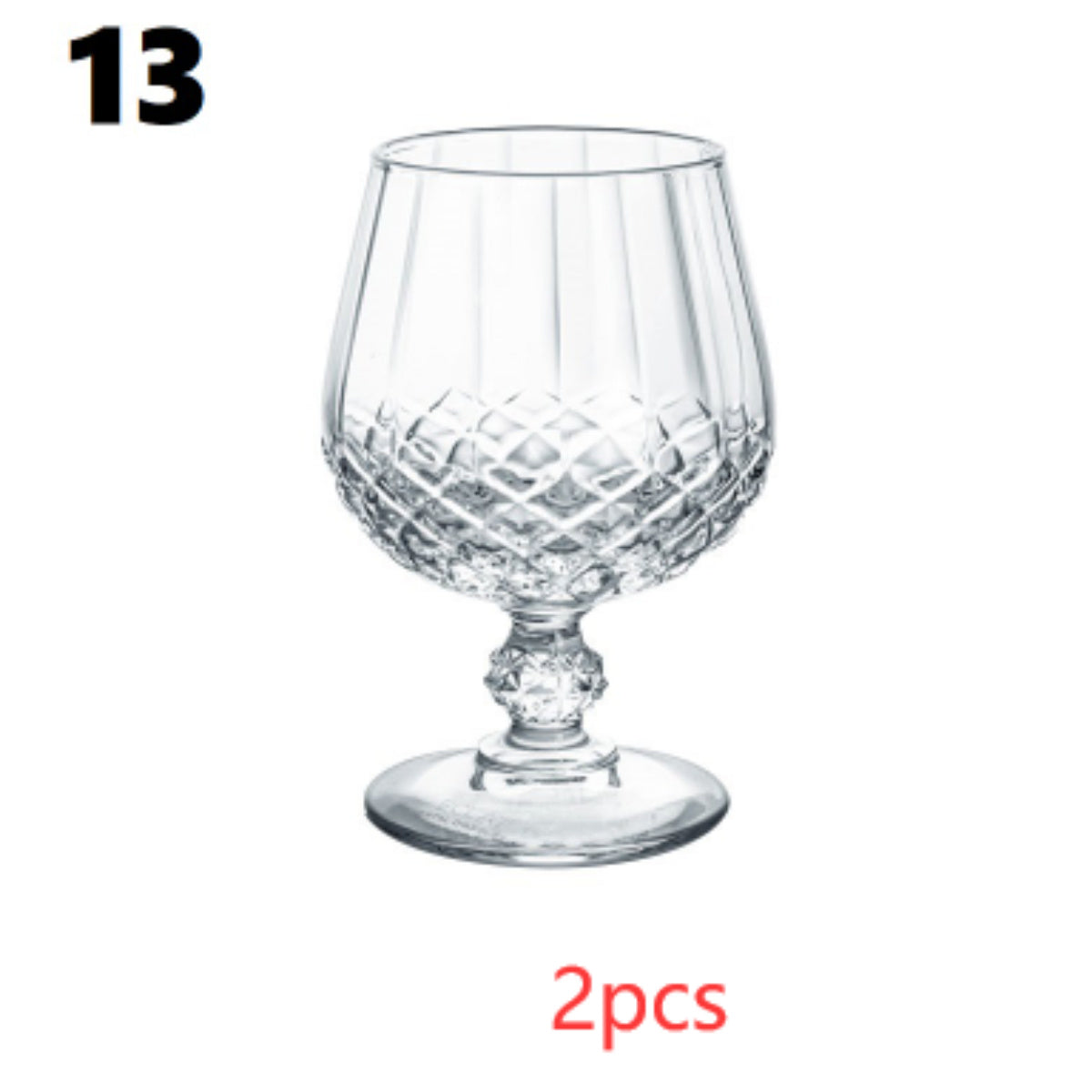 Crystal Champagne Engraved Red Goblet Wine Glass