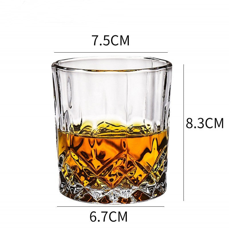 Whiskey Glass Wine Glass Foreign Wine Glass Crystal Glass Octagonal Glass Thickened Bar Glass Set Beer Glass