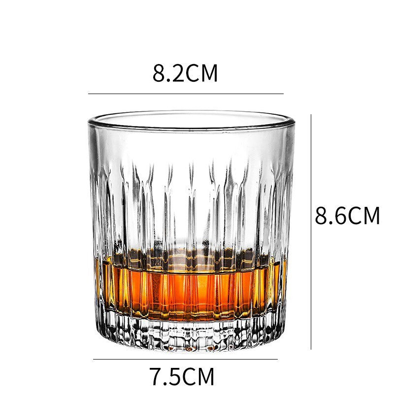 Whiskey Glass Wine Glass Foreign Wine Glass Crystal Glass Octagonal Glass Thickened Bar Glass Set Beer Glass