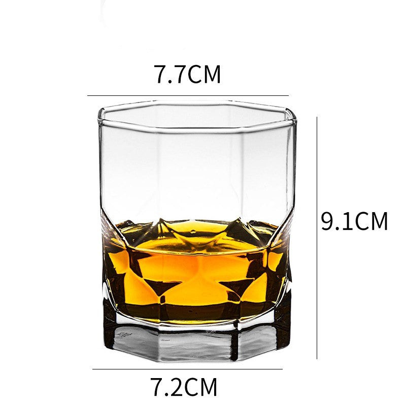 Whiskey Glass Wine Glass Foreign Wine Glass Crystal Glass Octagonal Glass Thickened Bar Glass Set Beer Glass