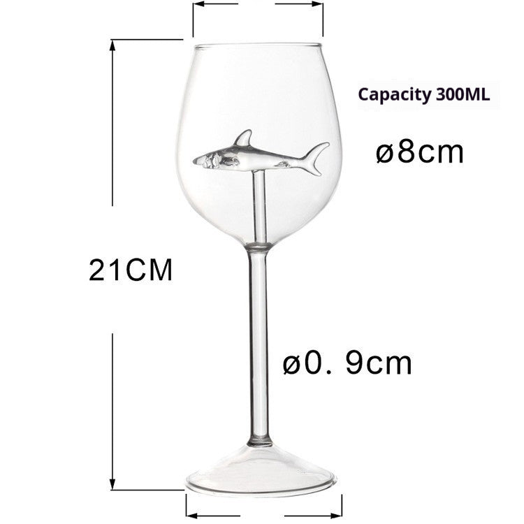 Creative Transparent Glass Funny Shark Red Wine Glass