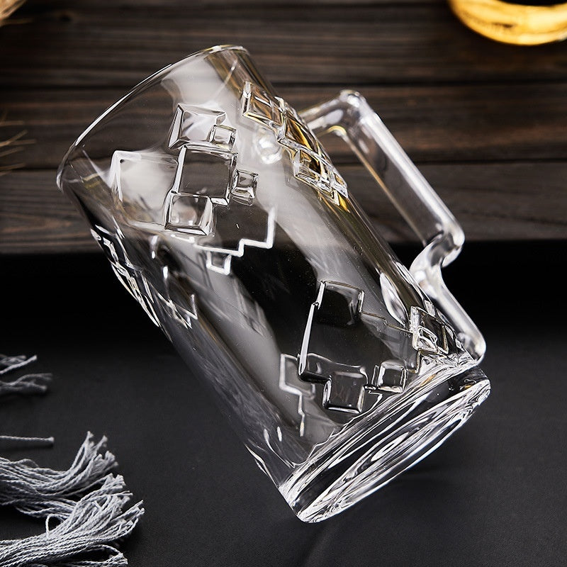 Simple Glass With Handle Household Large-capacity Tea Cup Beer Mug Bar Only Beer Steins Printable