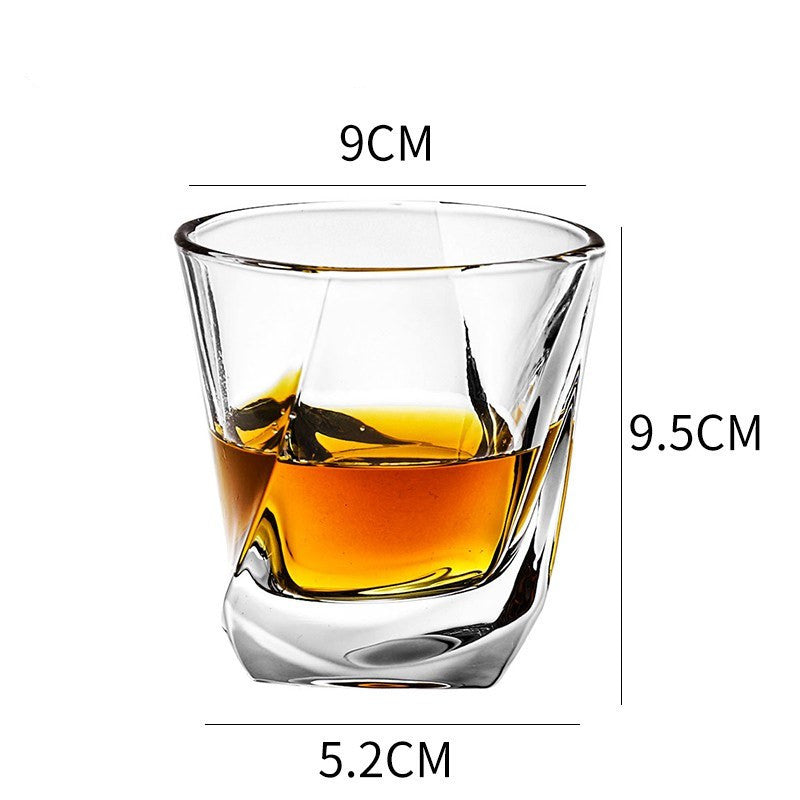 Whiskey Glass Wine Glass Foreign Wine Glass Crystal Glass Octagonal Glass Thickened Bar Glass Set Beer Glass