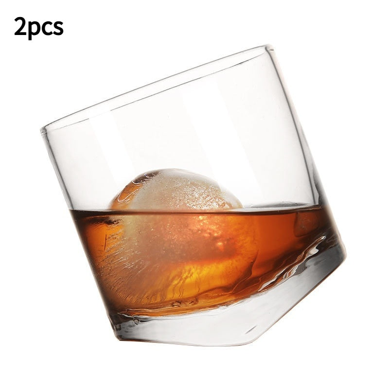 Tilted whiskey glass lead-free glass Cocktail glass