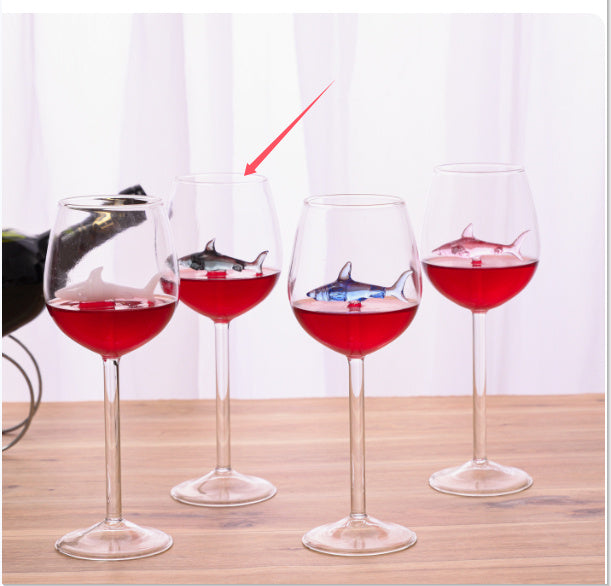 Creative Transparent Glass Funny Shark Red Wine Glass