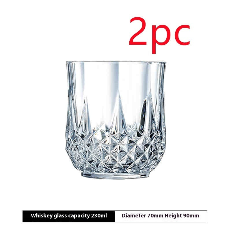 Crystal Champagne Engraved Red Goblet Wine Glass