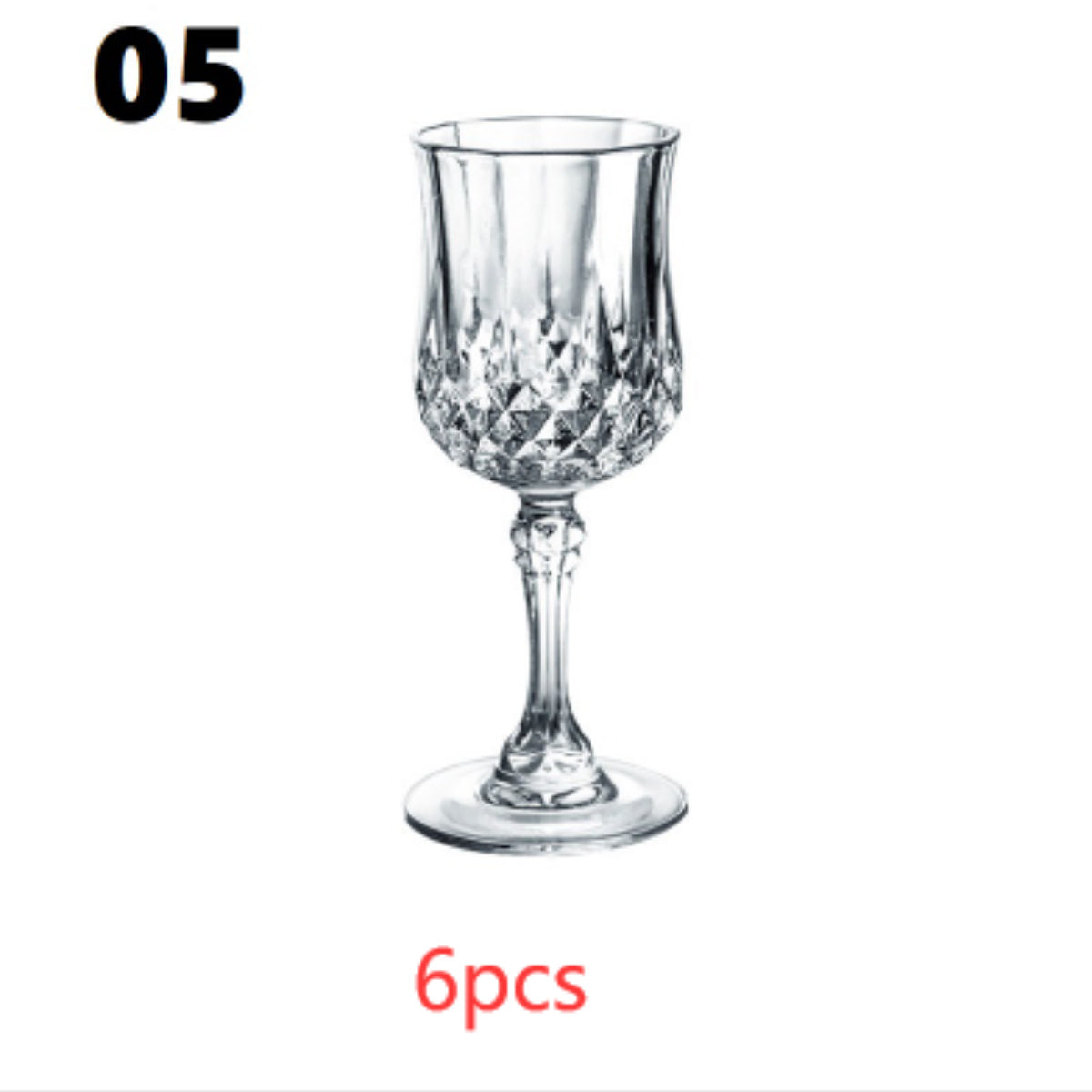 Crystal Champagne Engraved Red Goblet Wine Glass