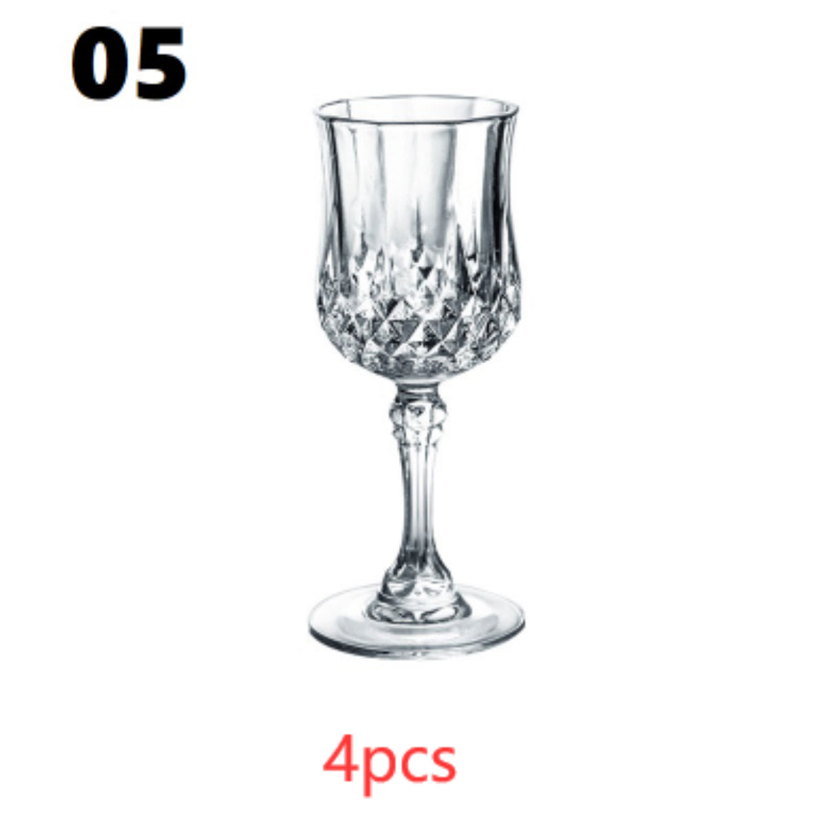 Crystal Champagne Engraved Red Goblet Wine Glass