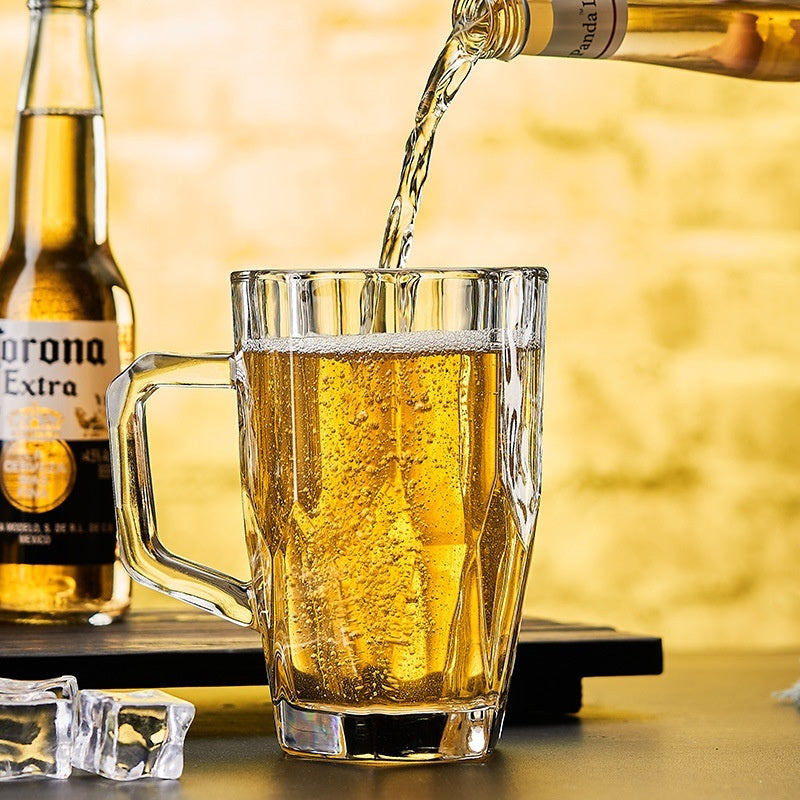 Simple Glass With Handle Household Large-capacity Tea Cup Beer Mug Bar Only Beer Steins Printable