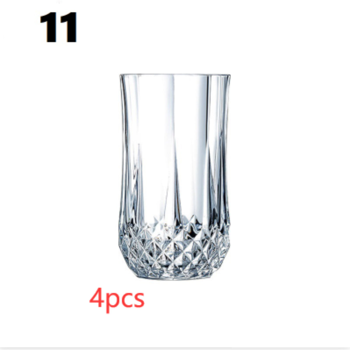 Crystal Champagne Engraved Red Goblet Wine Glass