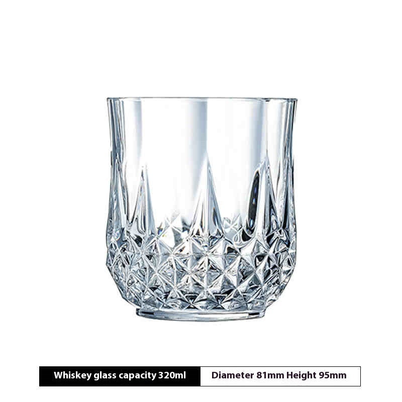Crystal Champagne Engraved Red Goblet Wine Glass