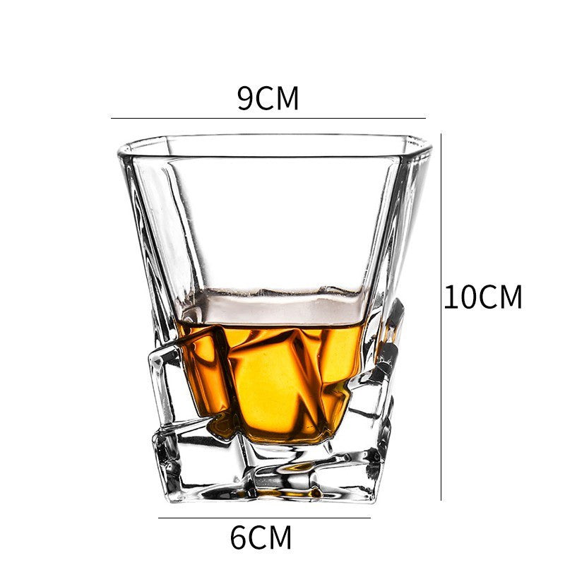 Whiskey Glass Wine Glass Foreign Wine Glass Crystal Glass Octagonal Glass Thickened Bar Glass Set Beer Glass