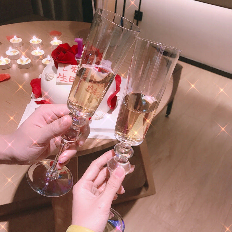 Streamer Rainbow Champagne Glass Crystal Glass Sparkling Wine Glass Sweet Wine Glass Sparkling Wine Glass Goblet