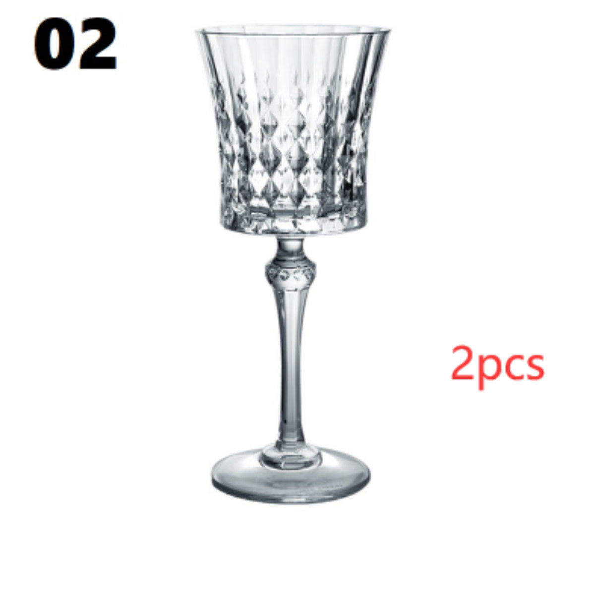 Crystal Champagne Engraved Red Goblet Wine Glass