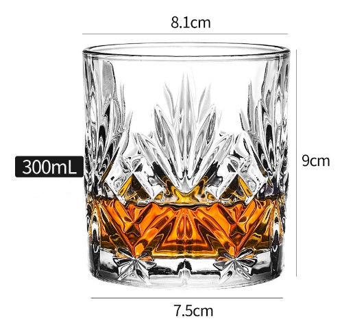Whiskey Glass Wine Glass Foreign Wine Glass Crystal Glass Octagonal Glass Thickened Bar Glass Set Beer Glass