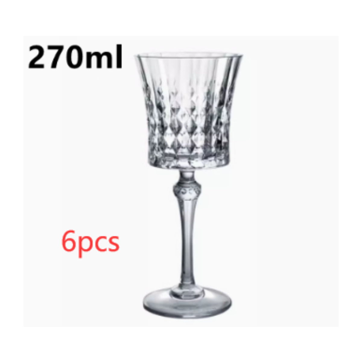 Crystal Champagne Engraved Red Goblet Wine Glass