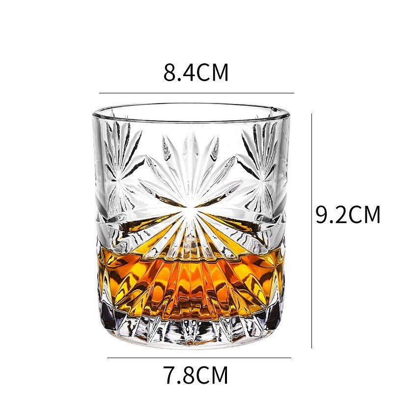 Whiskey Glass Wine Glass Foreign Wine Glass Crystal Glass Octagonal Glass Thickened Bar Glass Set Beer Glass