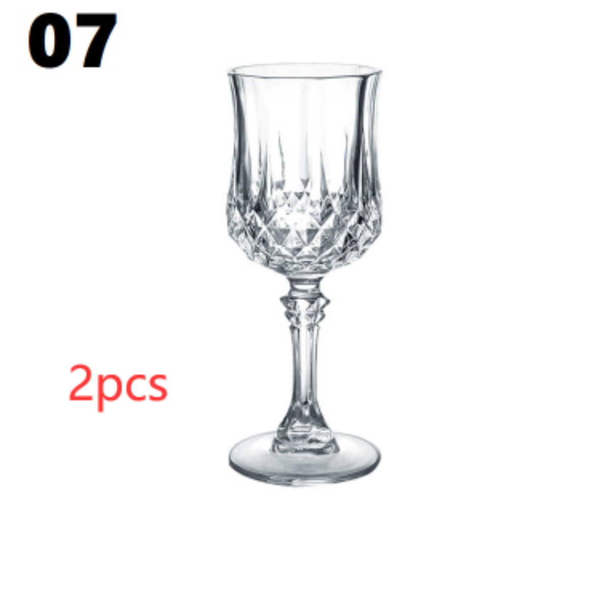 Crystal Champagne Engraved Red Goblet Wine Glass
