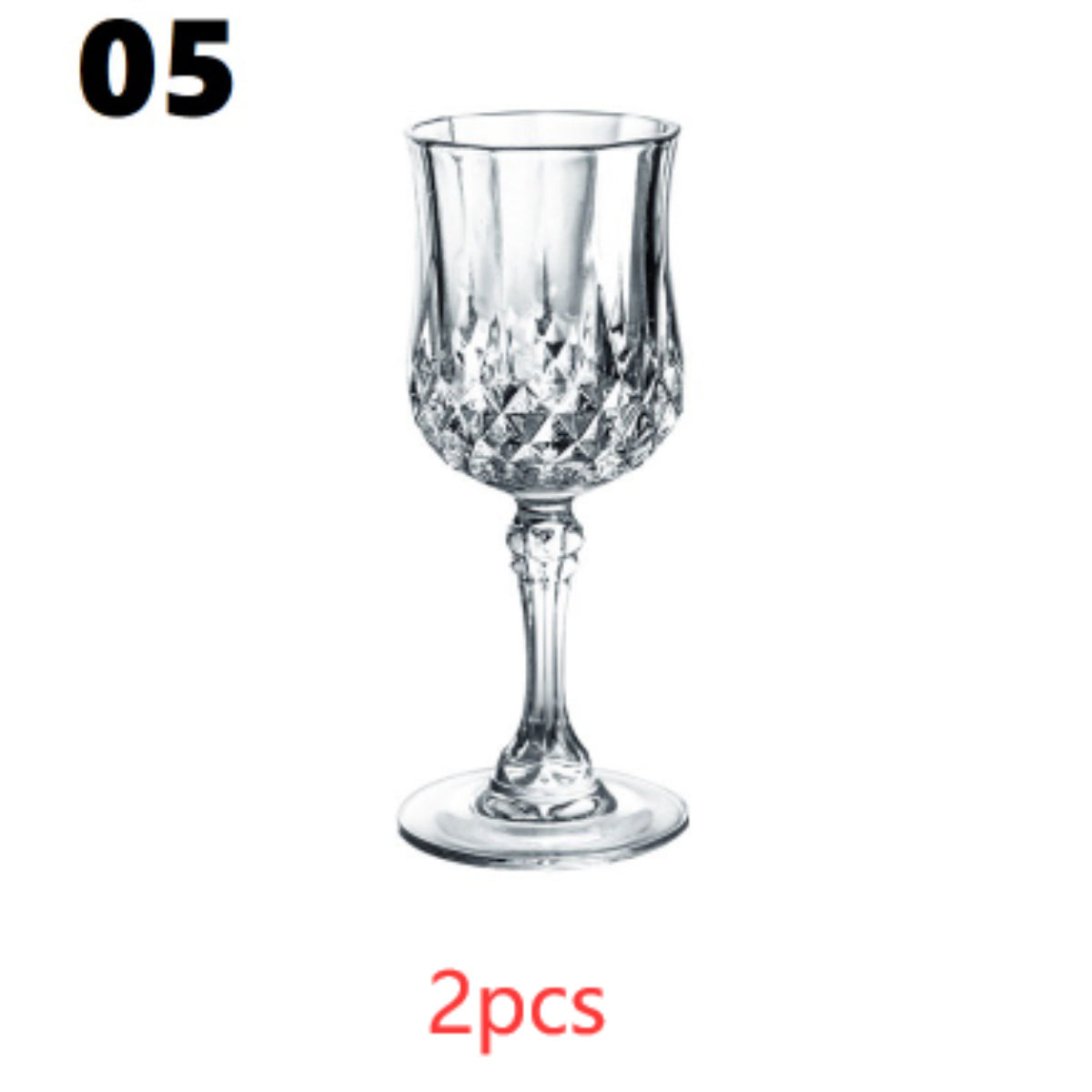 Crystal Champagne Engraved Red Goblet Wine Glass
