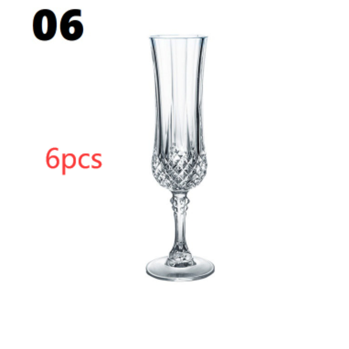 Crystal Champagne Engraved Red Goblet Wine Glass