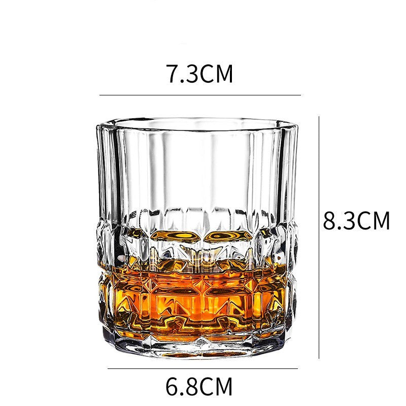 Whiskey Glass Wine Glass Foreign Wine Glass Crystal Glass Octagonal Glass Thickened Bar Glass Set Beer Glass