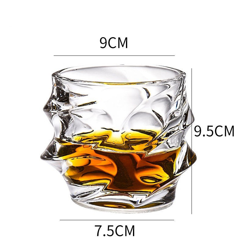 Whiskey Glass Wine Glass Foreign Wine Glass Crystal Glass Octagonal Glass Thickened Bar Glass Set Beer Glass